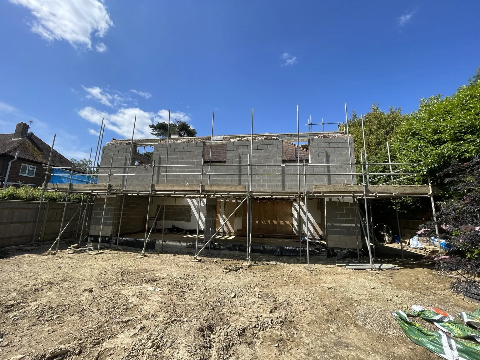 New rear extension blockwork under construction