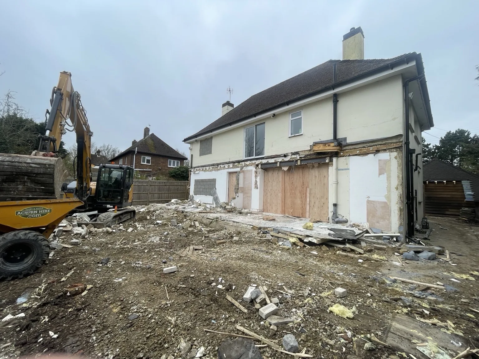 Rear demolition and structural alterations