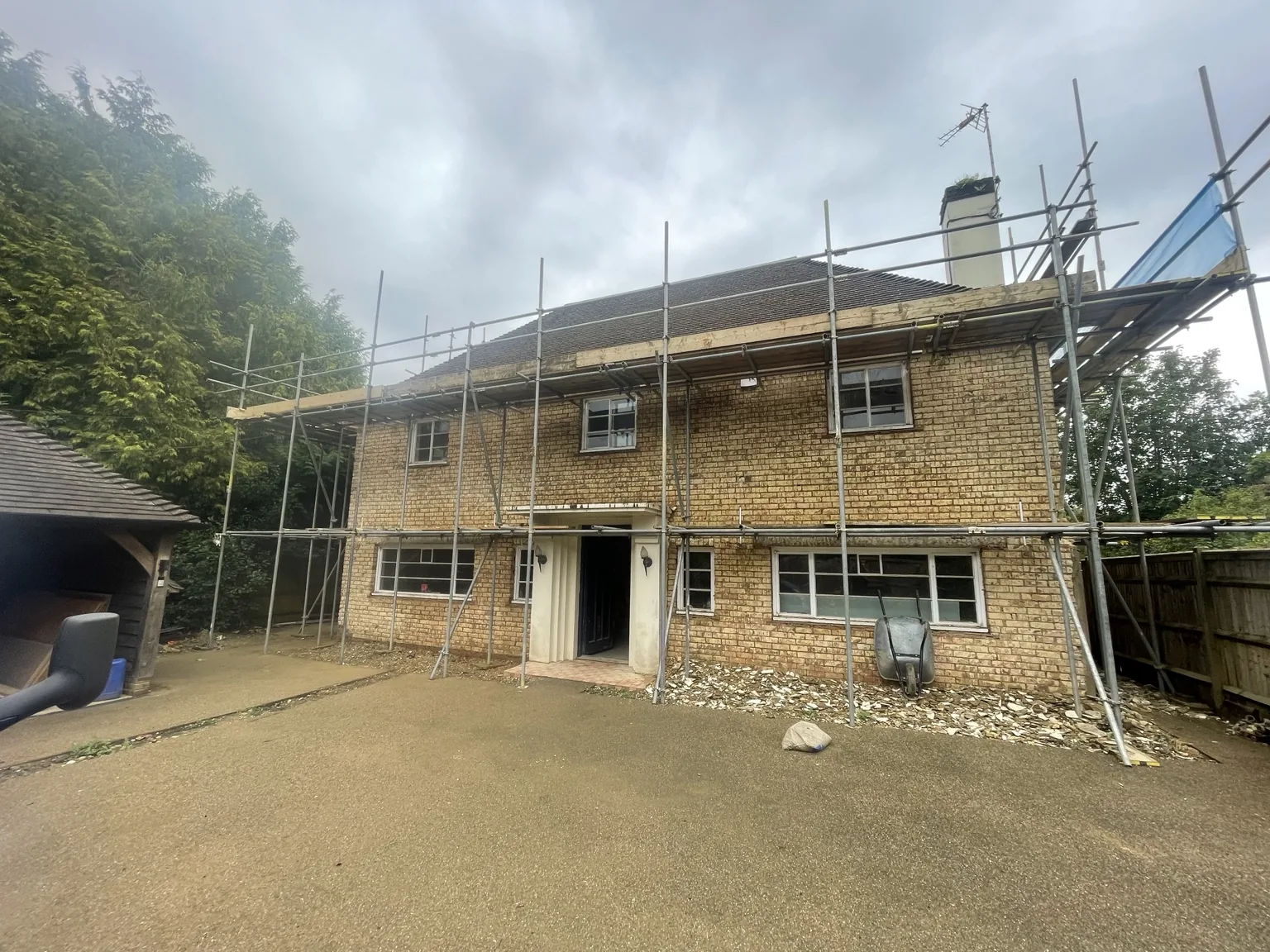 Front elevation during external refurbishment