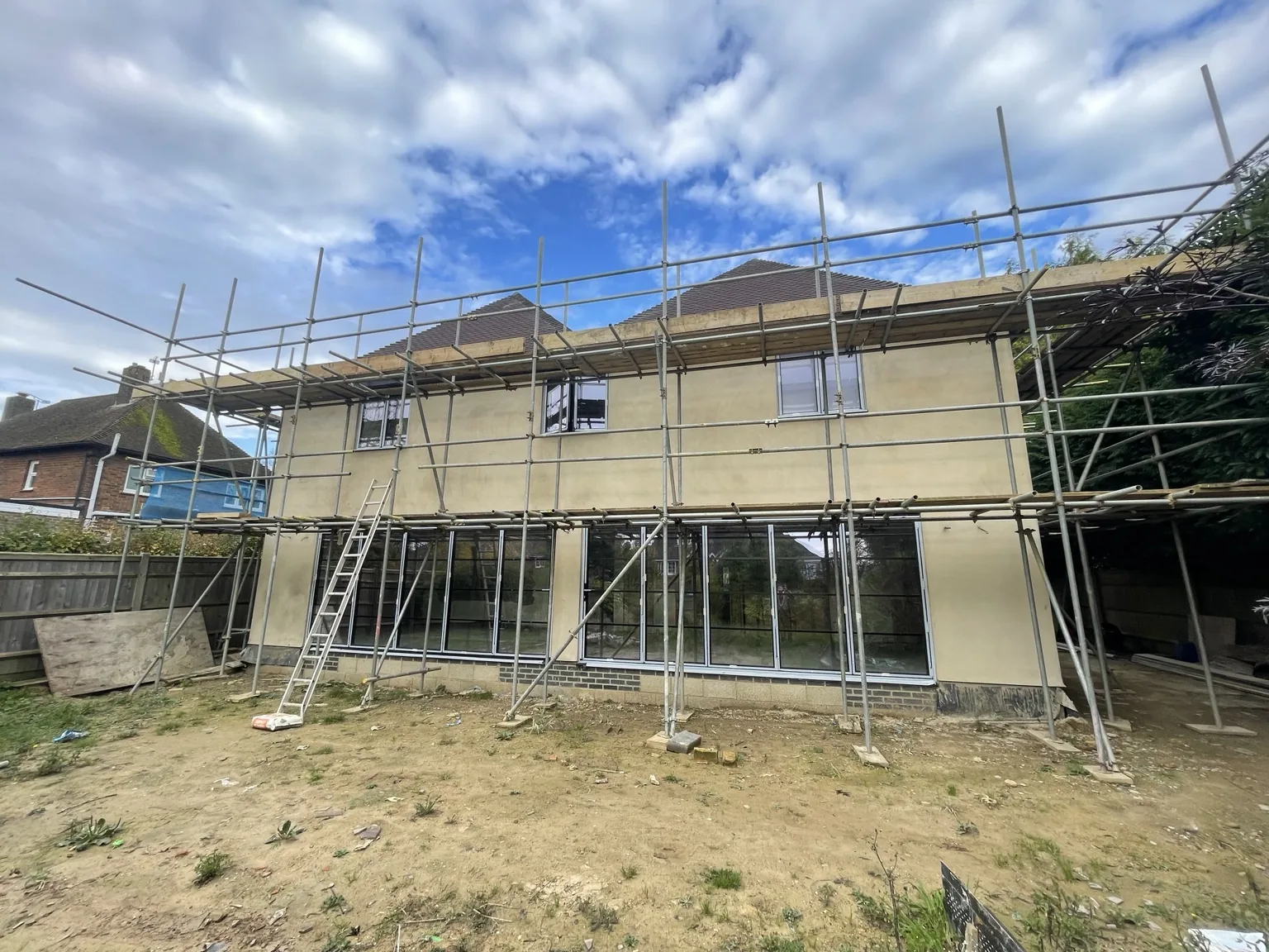 Rear extension glazing and external finish works