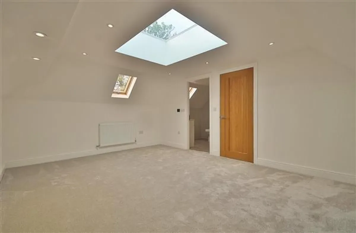 Completed bedroom with rooflight
