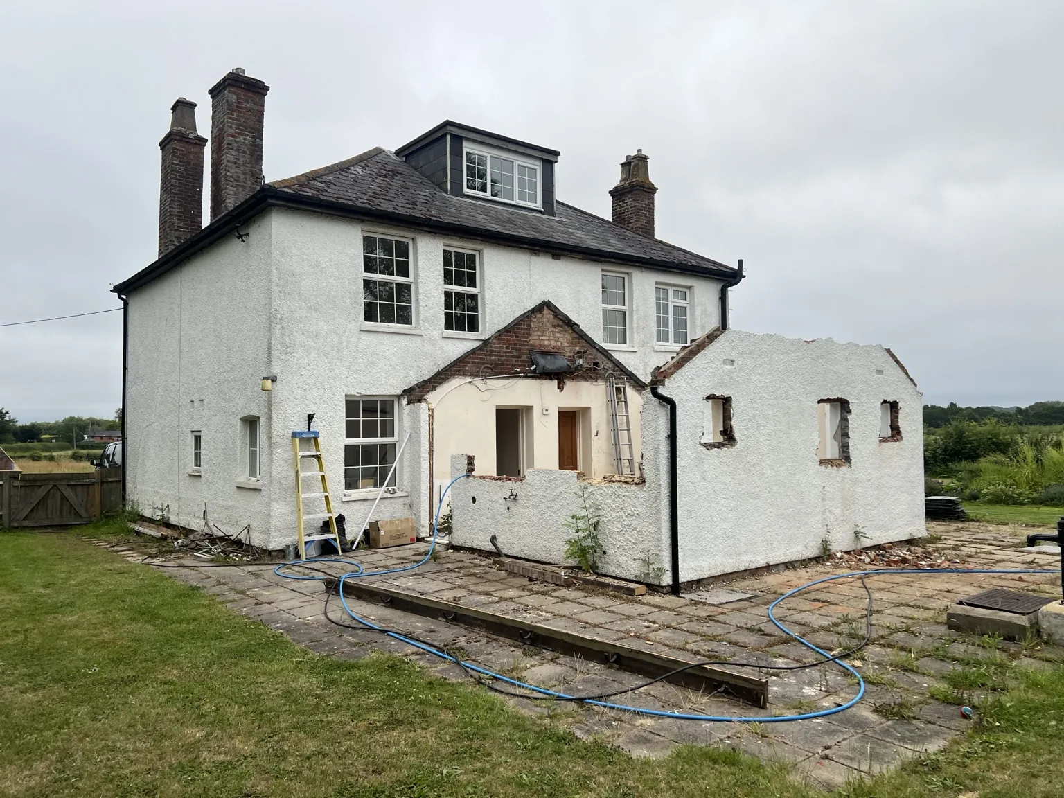 Existing dwelling during demolition works