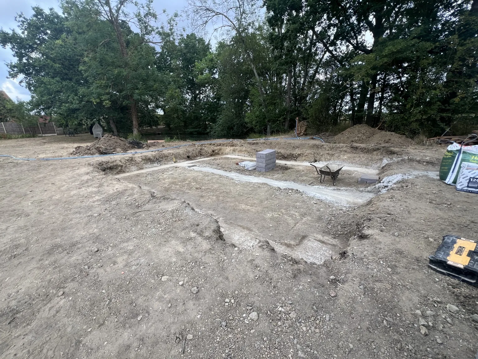 Garage and office foundation works